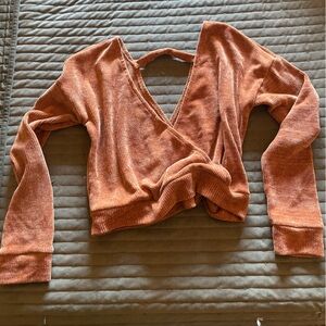 Burnt Orange Cropped Sweater